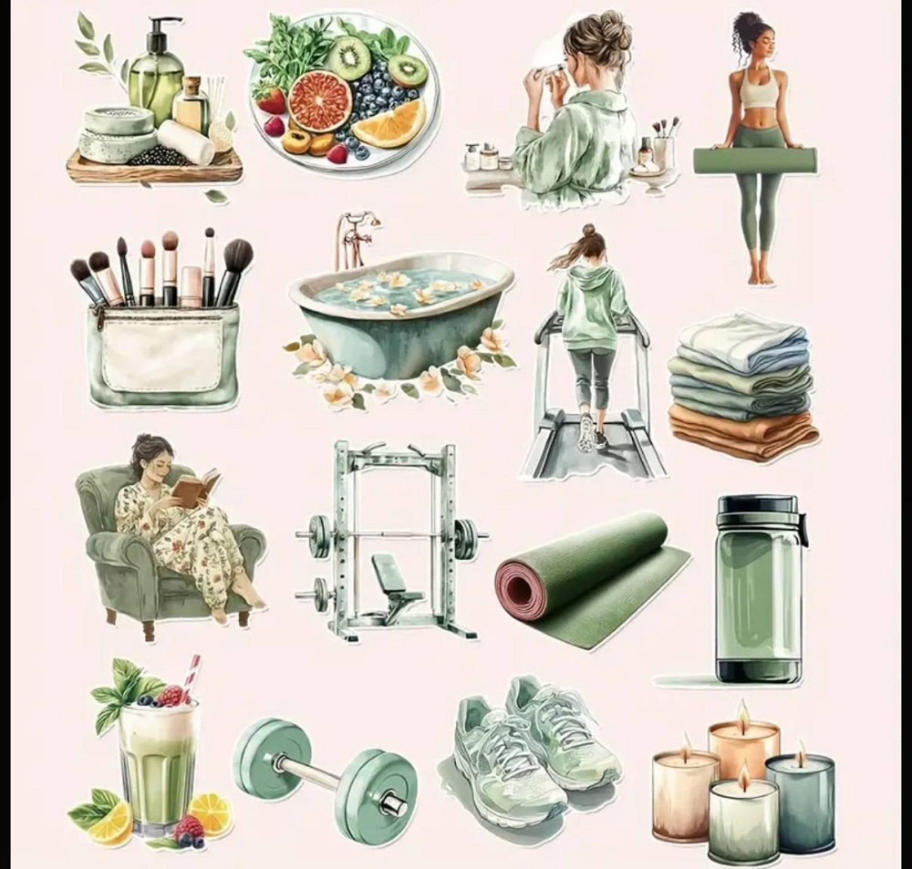 Набір декоративних стікерів «Турбота про себе та здоровий спосіб життя» Київ - фото 1