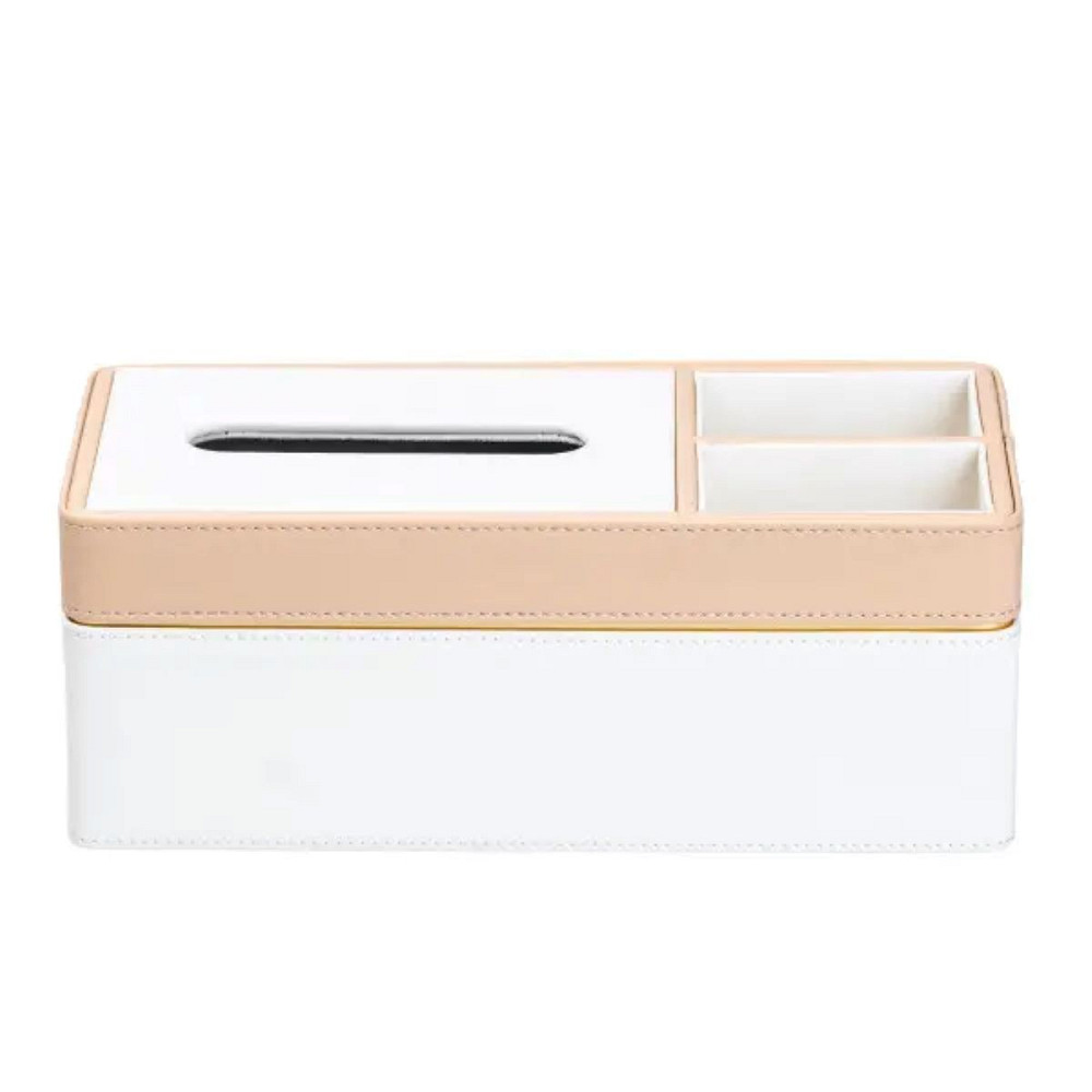 TS Kitchen Серветниця-органайзер з еко-шкіри 3 відділення 27*14*'10 см Білий з бежевим Коломыя - изображение 1
