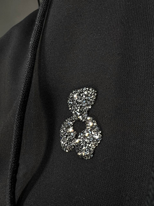 Костюм женский A-N 2735 с медвежонком в ​​камнях - худи и штаны черный, черный, L Киев - изображение 12