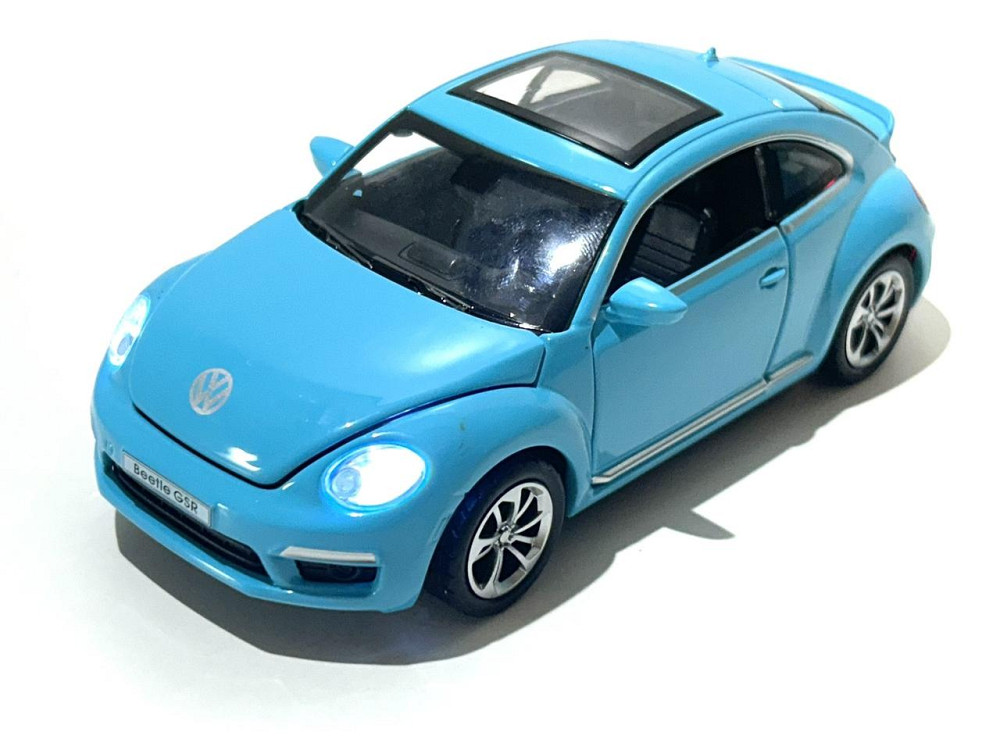 Машинка Автоексперт Volkswagen Beetle 1:32 метал світло/звук відчиняються двері капот багажник Блакитна (12012) Чернігів - фото 1