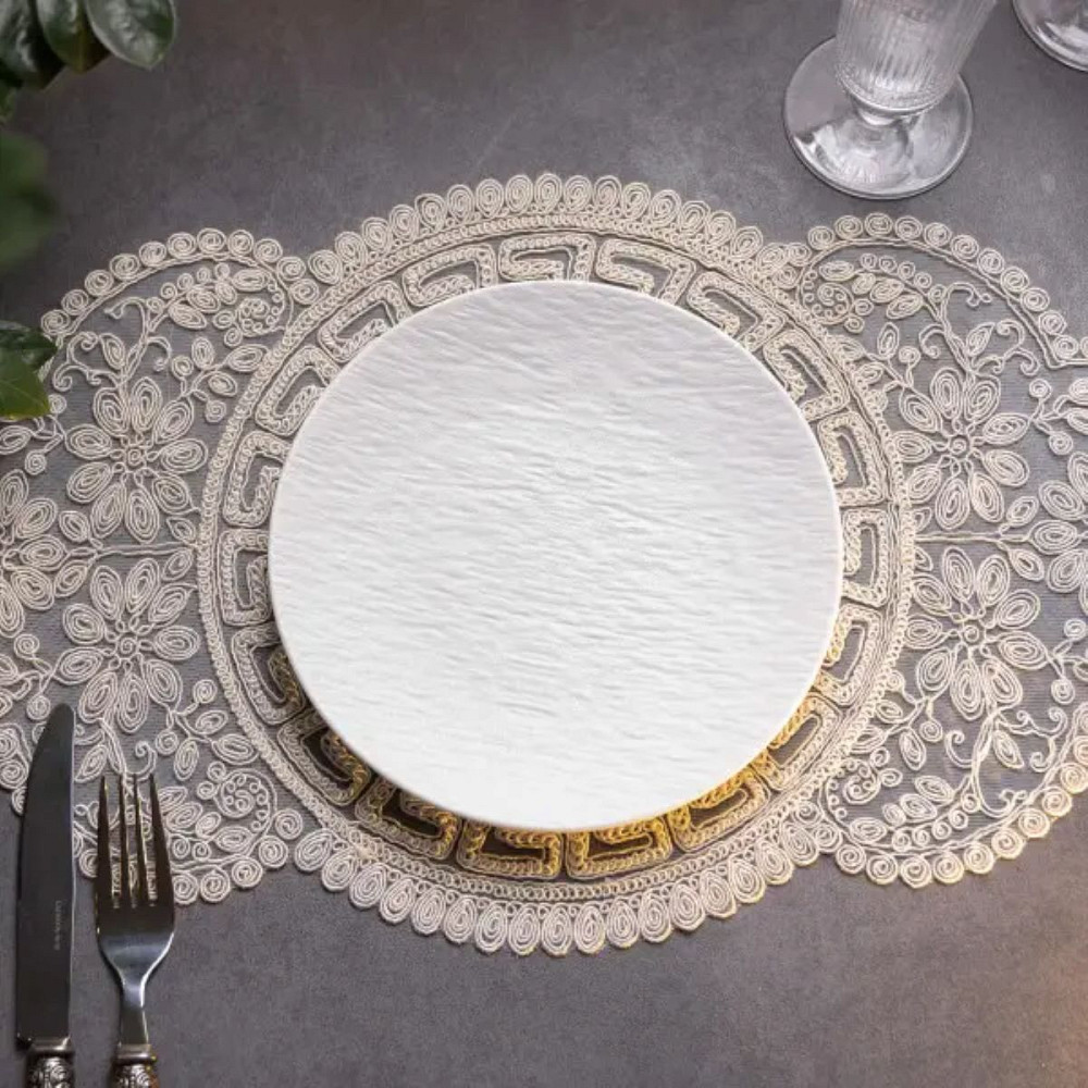 Yiwu Тарілка сервірувальна порцелянова 25 см біла HP-7-723 Київ - фото 4