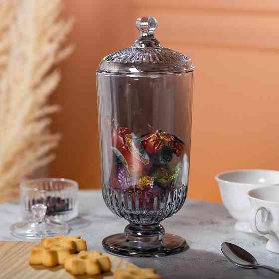 Yiwu Цукерниця з кришкою скляна Ø 10 см HP-YH-18 Київ