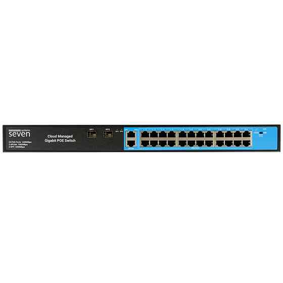 Хмарно керований гігабітний 28-ти портовий PoE комутатор SEVEN GPS424 (Cloud POE: 24G, UP: 2G+2SFP) Київ