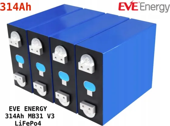 4 szt. (zestaw) EVE Energy MB31 314Ah ogniwo pryzmatyczne LiFePo4 bateria m. V3 8000 cykli 2025r. FV23% PL dystrybucja Киев