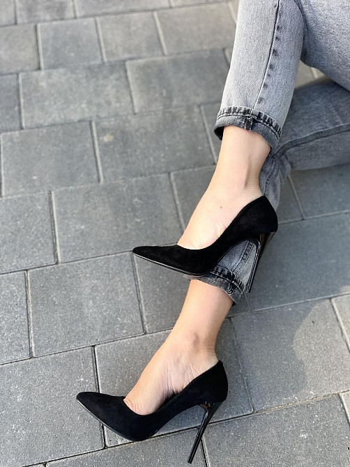 Comer Туфлі жіночі COMER чорні еко-замша каблук 11см розміри 36-39 (2867) Коломия - фото 10