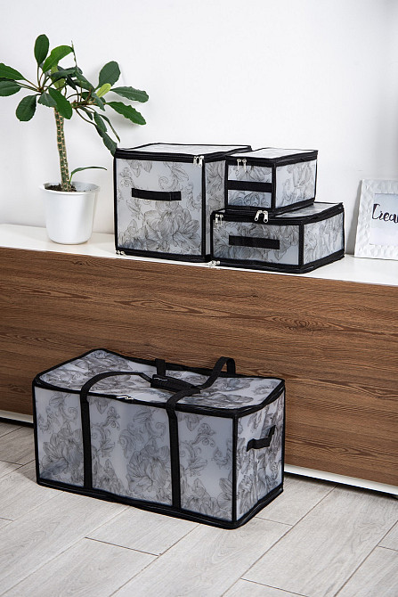 Кошик Idea Home DB-28 Anthracite Flowers 60x30x30 см (7058560) Київ - фото 3
