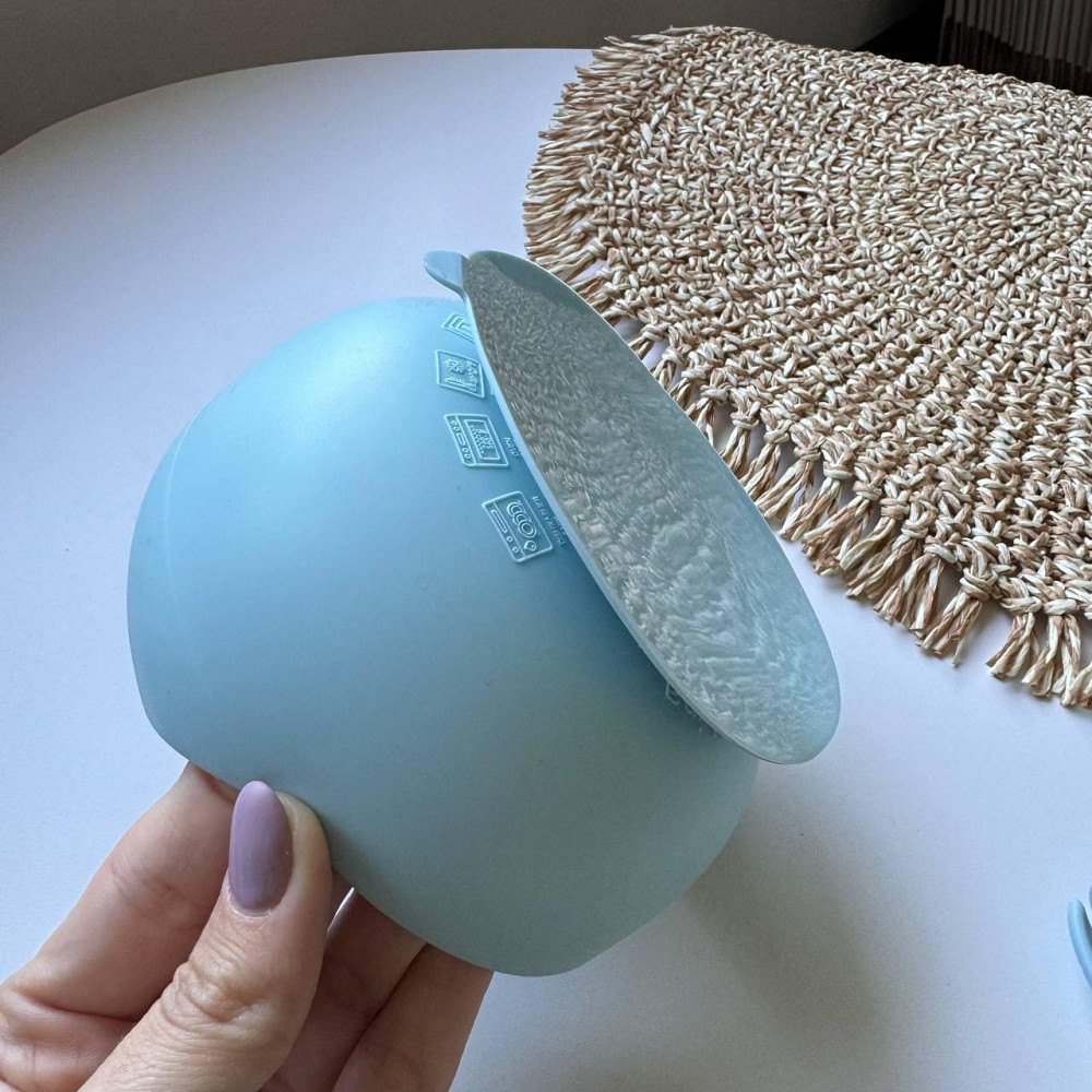 Набор детской силиконовой посуды для первого прикорма 9 предметов на присосках Голубой пакунок малюка Киев - изображение 9