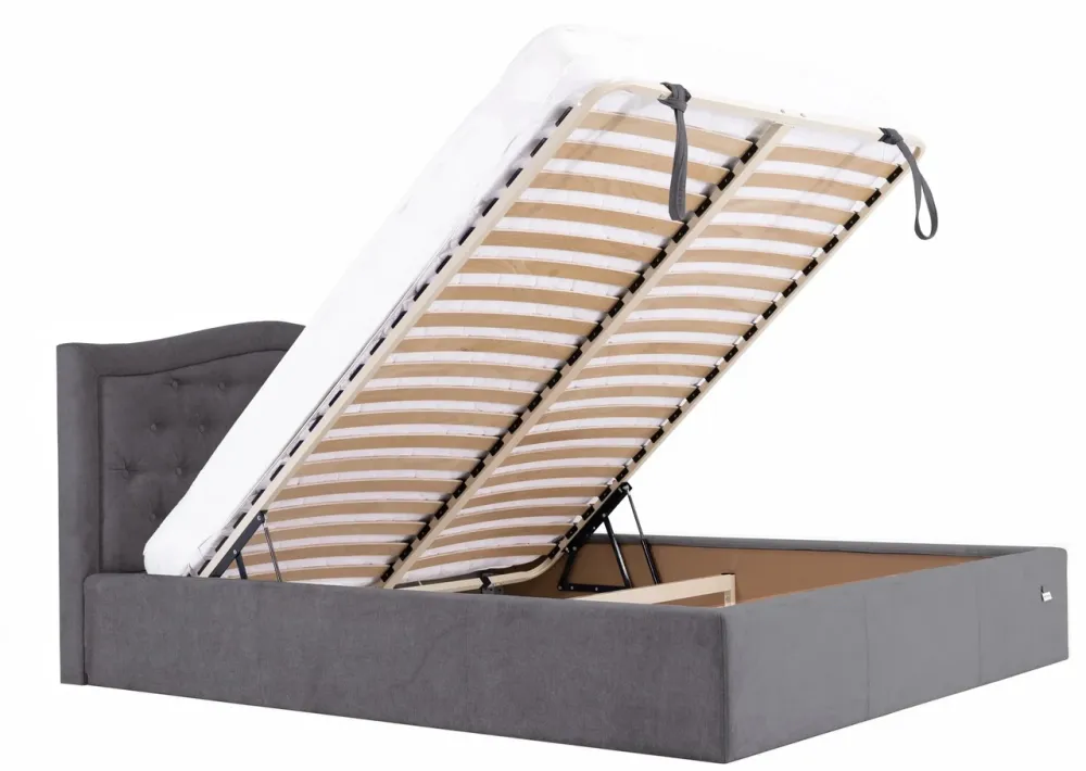 Кровать Scarlett Comfort 140 х 190 см Мисти Dark Grey С подъемным механизмом и нишей для белья Темно-серый Киев - изображение 6