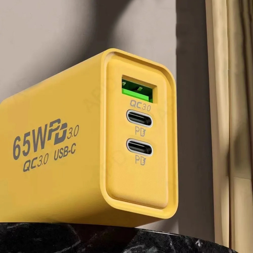 Адаптер для заряджання 65W, 1xUSB 2хType-C / Швидкий блок зарядки / Зарядка для телефону / Зарядний блок Київ - фото 5