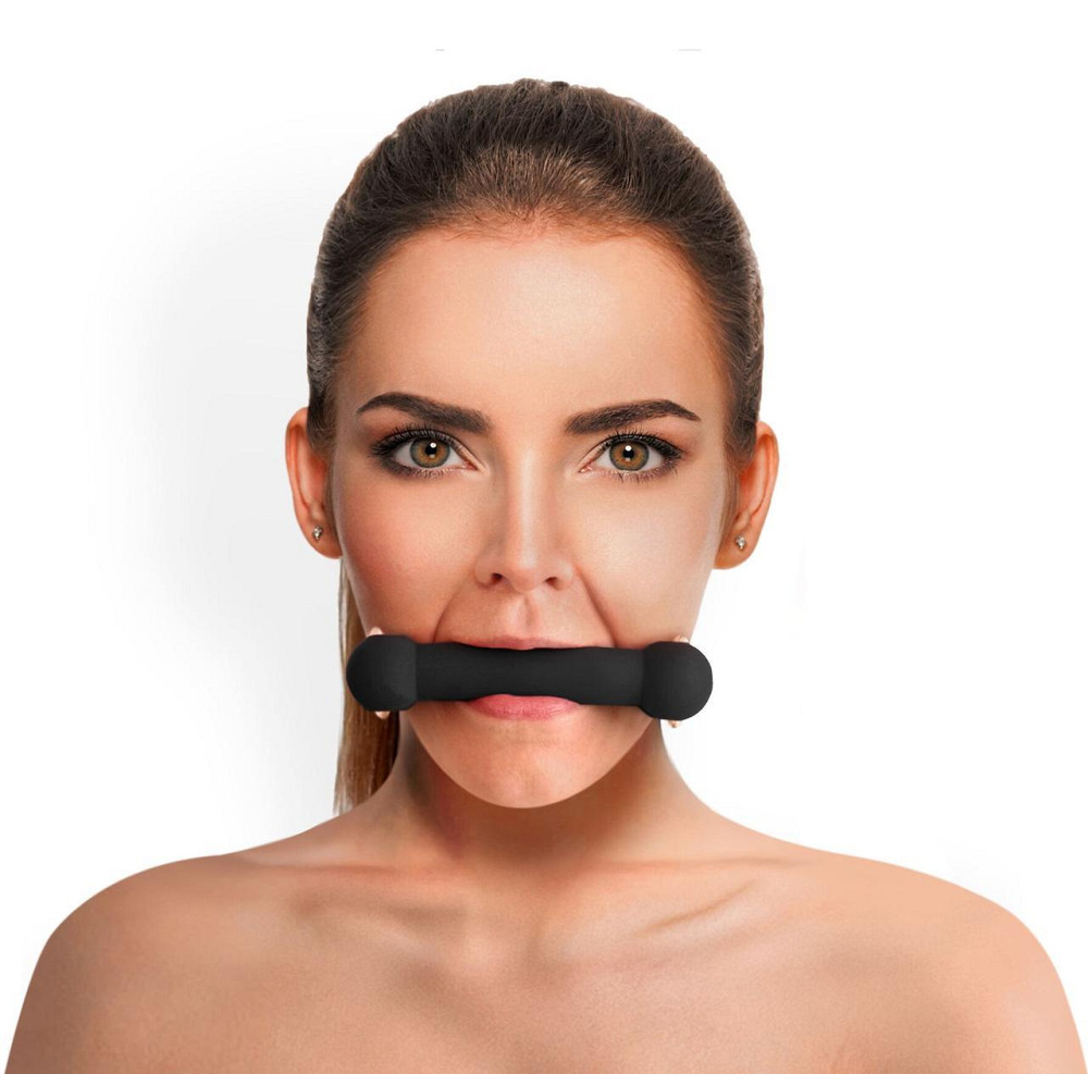 Кляп-палка на ремнях Art of Sex – Gag Stick Silicon, черный, натуральная кожа Sex Aura Киев - изображение 1