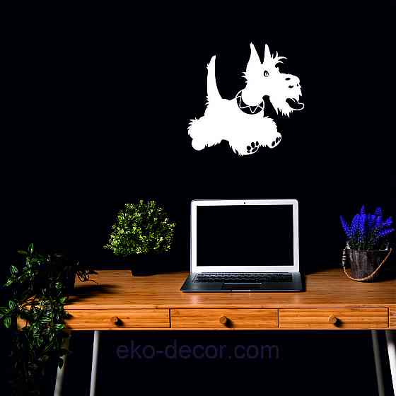 Декоративне настінне Панно «Шотланський тер'єр», Декор на стіну Білий Київ