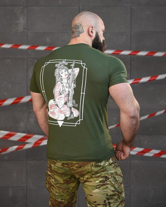 Тактическая мужская футболка NECRONIMICON хастлер олива 52 XL Одесса - изображение 16