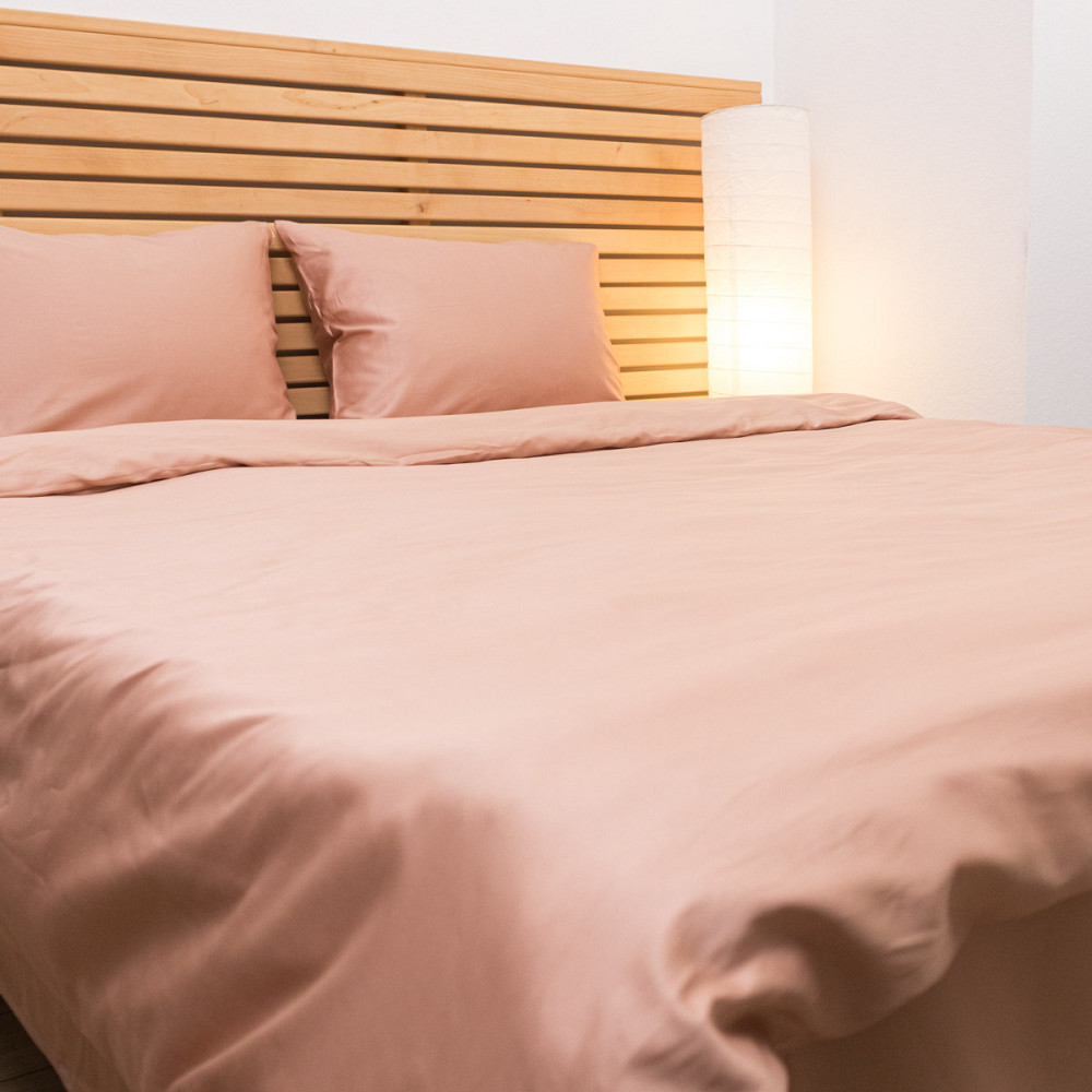 Cімейний комплект постільної білизни Сатин Гладкий 135 г/м2 YouStar (Фраппе) 2 х 50х70 Суми - фото 3