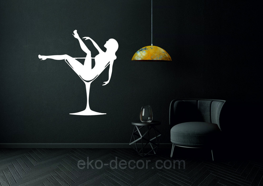 Декоративное настенное Панно «Девушка в бокале», Декор на стену 90*84 см, Белый Киев - изображение 1