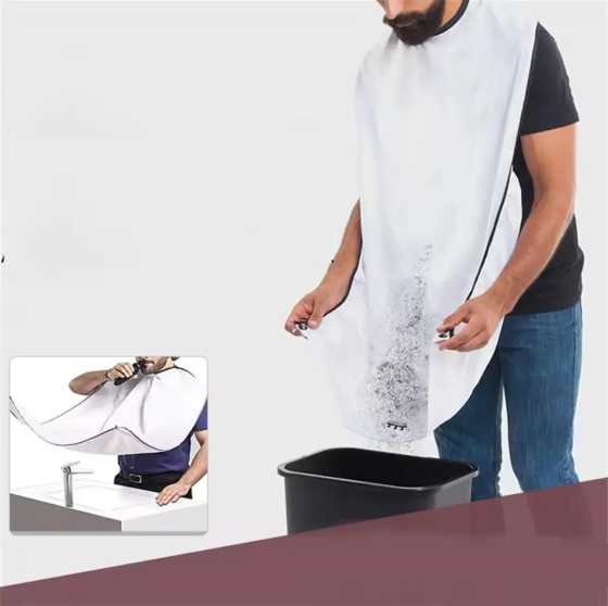 Накидка мужская для бритья бороды и стрижки 107 на 70 белый Киев