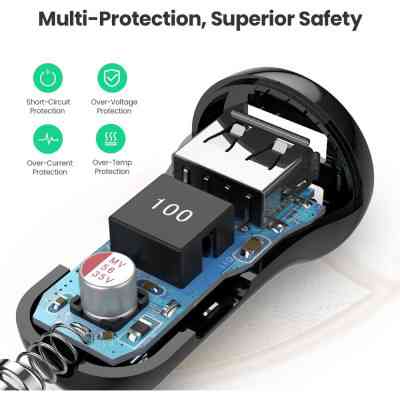 Зарядное устройство Ugreen ED018 24W 2xUSB Car Charger (Black) (50875) Винница