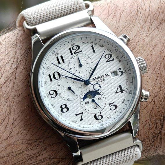 Часы мужские механические Carnival Masters White Sand (2 ремешка) Винница - изображение 3