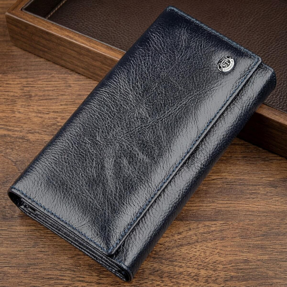 Кошелек-клатч с визитницей ST Leather 18880 Серо-синий Киев - изображение 9