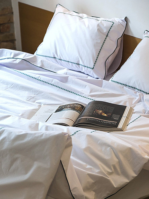 Ecotton Комплект постільної білизни Ecotton Євро з вишивкою та кантом український хрестик Dark Коломия - фото 6