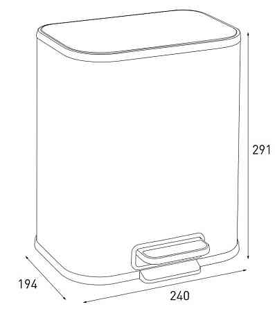 Прямоугольное мусорное ведро Mixxus Cubic-TC0105 с плавным закрытием, 5 литров, цвет нержавеющая сталь Харьков