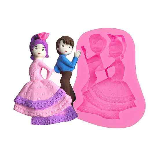 Молд силиконовый Свадебный 8 на 6 см розовый Киев