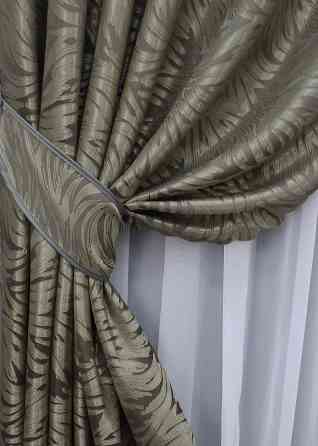 Комплект коротких штор VR-Textil Жакард Magic № 1607ш Капучино 145х170 см 2 шт (35-0246) Киев