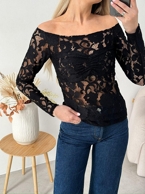 Жіночий базовий лонгслів із турецького гіпюру 46 Одеса - фото 1