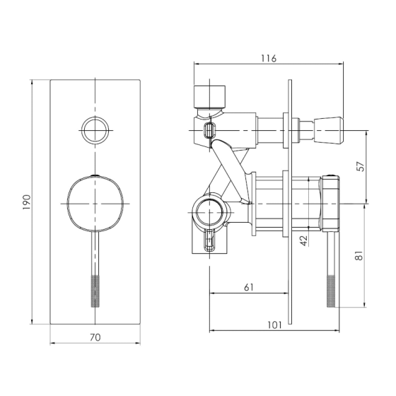 Змішувач прихованого монтажу IMPRESE BRENTA на 2 споживачі нікель Київ