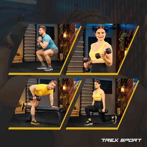 Гантеля шестигранна прогумована TX-125RD Trex Sport 12,5кг Киев