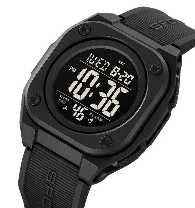 Часы мужские наручные спортивные Skmei 2160 (Черный с черным циферблатом) Винница - изображение 3