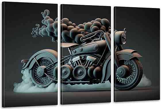 Модульна картина у вітальню/ спальню  Мотоцикл      ART-161_3A 70х130 см Київ