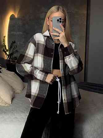 Жіноча базова тепла картата сорочка  турецький кашемір Одеса