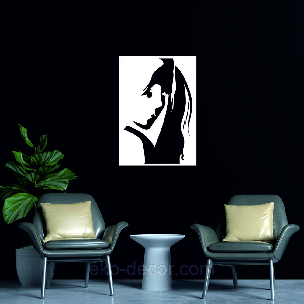 Декоративное настенное Панно «Девушка» Декор на стену 90*63 см, Белый Киев - изображение 5