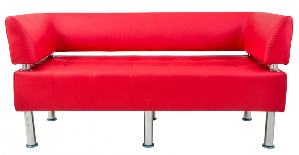 Диван Flay Office двойка со спинкой и подлокотниками 1550х650х750 Красный Киев - изображение 2