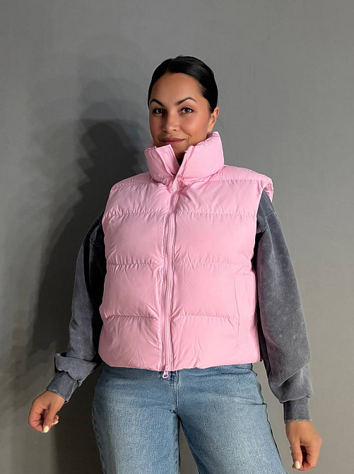Жилетка женская A-N 10013 дутая без капюшона розовая, розовый, 44 Киев - изображение 15