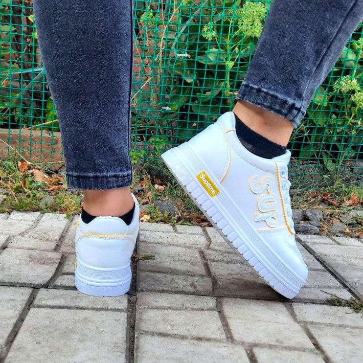 Женские Кроссовки Белые Слипоны Мокасины (размеры: 36,37,38,39,40) Днепр - изображение 9