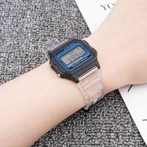 Ремінець для Casio G-Shock F-84/94/105,F-91W,AE1300 Jelly Transparent Silver SBR Київ