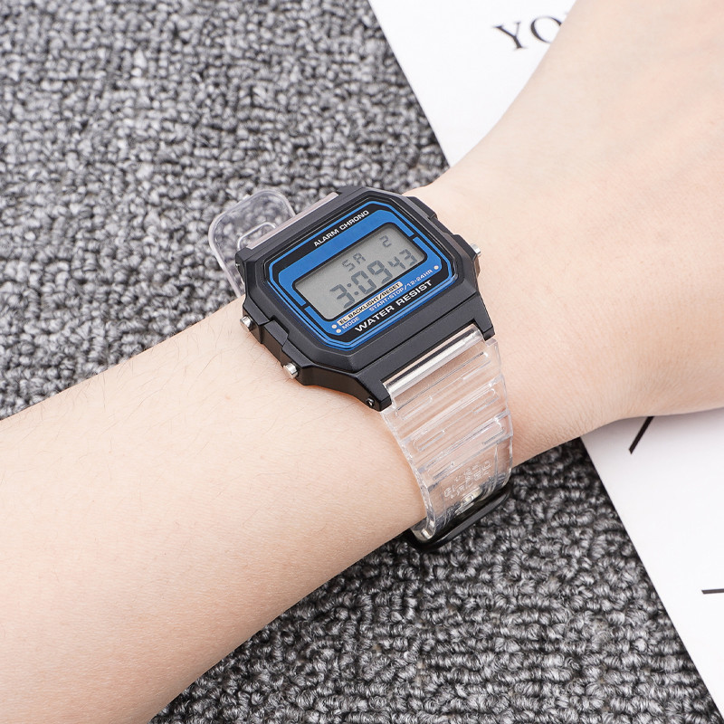 Ремінець для Casio G-Shock F-84/94/105,F-91W,AE1300 Jelly Transparent Silver SBR Київ - фото 4