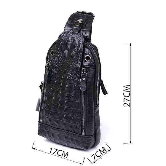 Молодіжна шкіряна чоловіча сумка через плече Vintage 20671 Чорний Київ