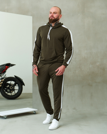 Костюм спортивний чоловічий лампаси весна Хакі-Білий S Харків