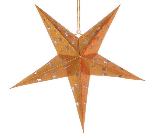П`ятикутна зірка картонна 45 см золотистий Київ - фото 1