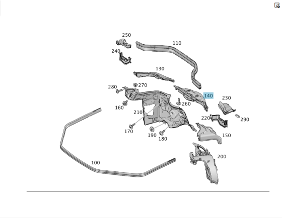 Mercedes-Benz  A1666206901 Перегородка з шумоізоляцією моторного відсіку середня ML/GLE W166 GLE Coupe C292 GL/GLS X166 Одеса