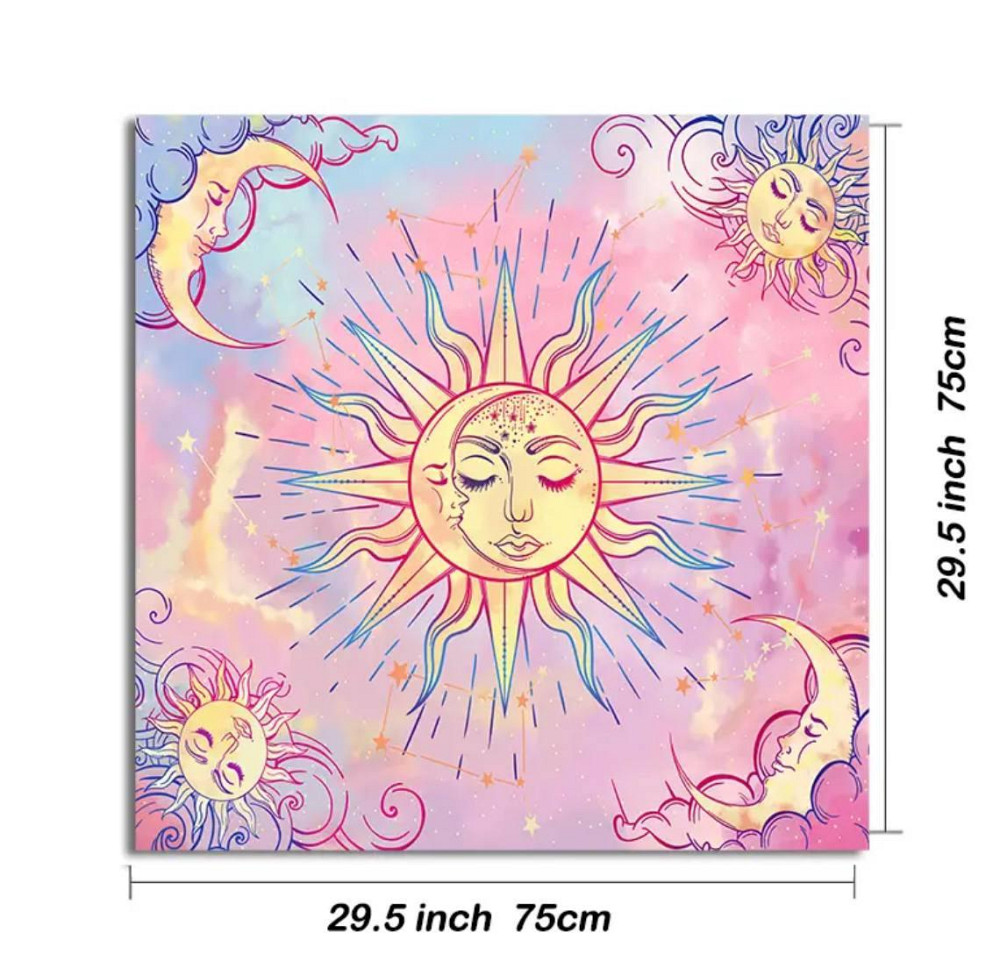 Алтарная скатерть для карт Таро и Рун Солнце. Скатерть для гадания 75*75 см. Розовая Киев - изображение 3