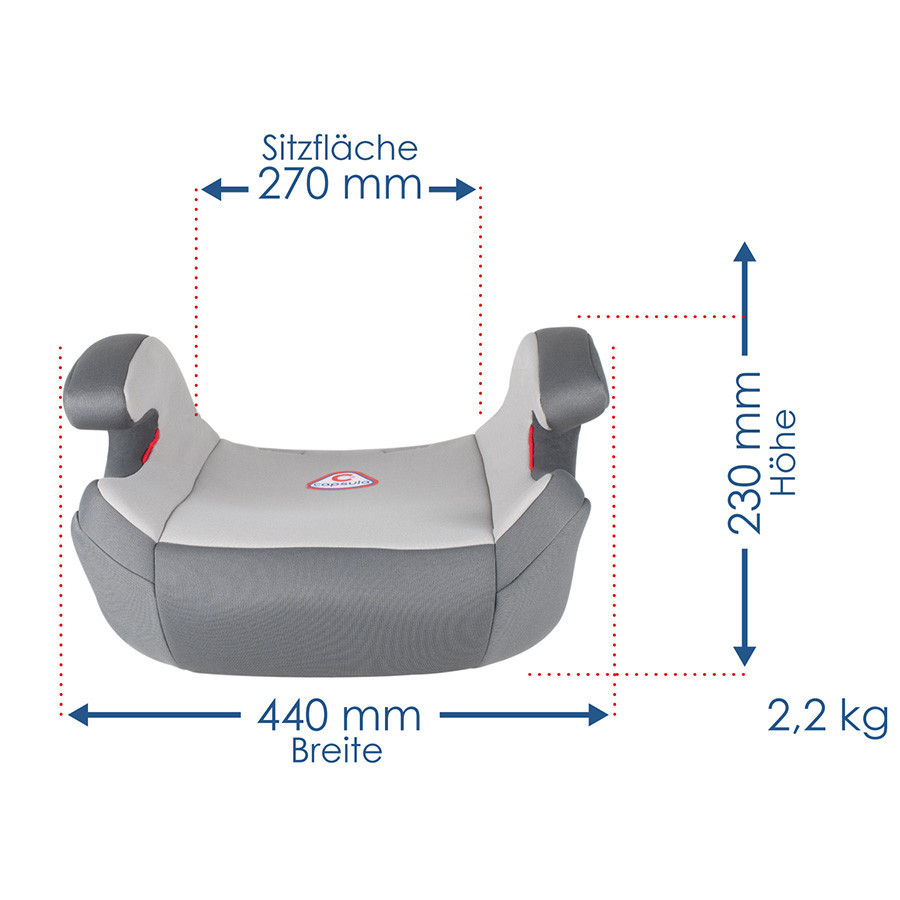 Автокрісло бустер "JR5", Capsula, 15-36kg, 4-12років, сірий, 773020 Київ - фото 2