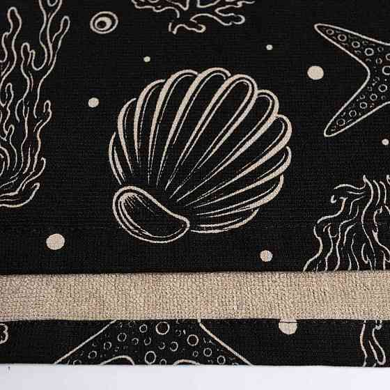 Пляжний рушник великий тонкий махровий з принтом GM Textile 70х150 см 300 г/м2 (Чорний) Суми