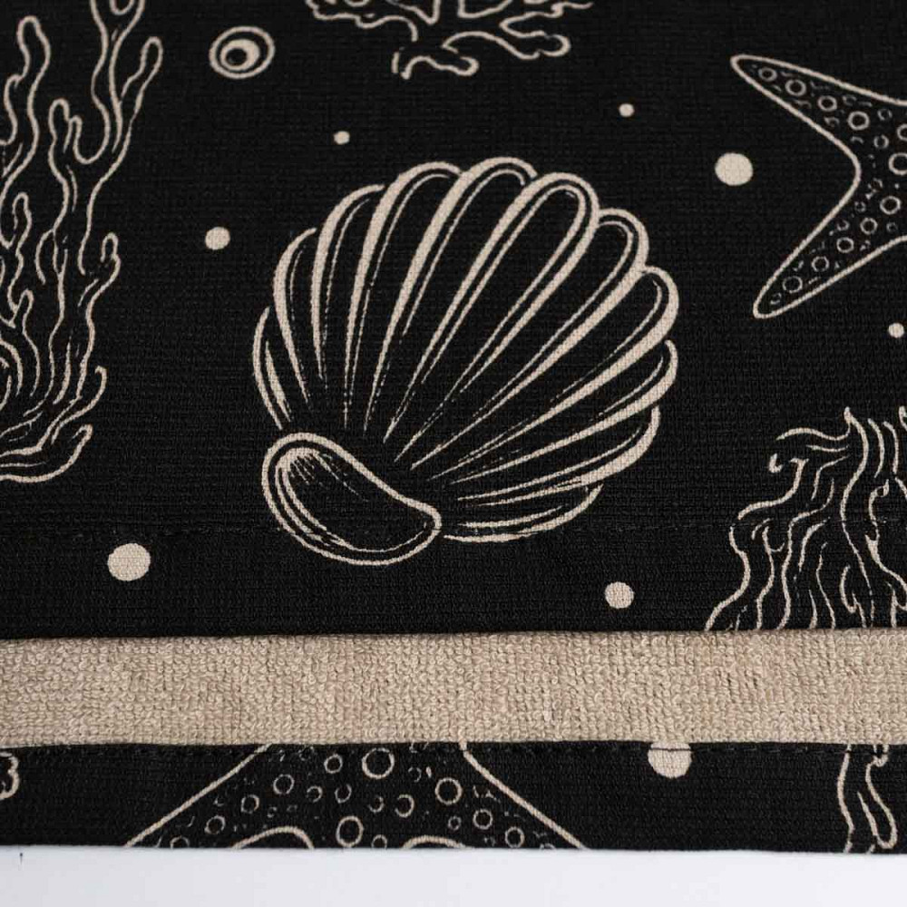Пляжний рушник великий тонкий махровий з принтом GM Textile 70х150 см 300 г/м2 (Чорний) Суми - фото 5