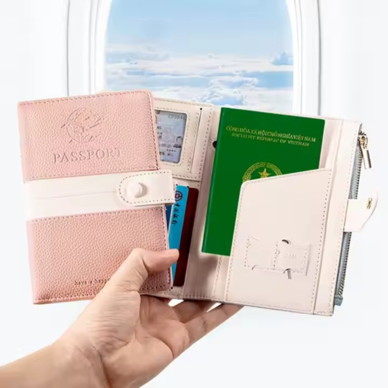 Обложка для паспорта, холдер дорожный для паспорта, удостоверения,банковских карт, билетов, документов,розовый Каменец-Подольский