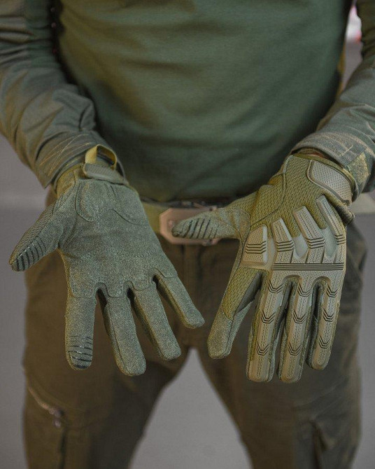 Перчатки тактичні чоловічі оливи Одеса - фото 3
