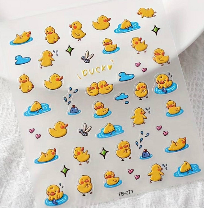 Наклейки для ногтей утята 3D, декор для маникюра kawaii, детский nail art дизайн Киев - изображение 4