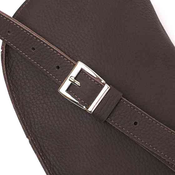 Кожаная матовая бананка Shvigel 16381 Коричневый Киев